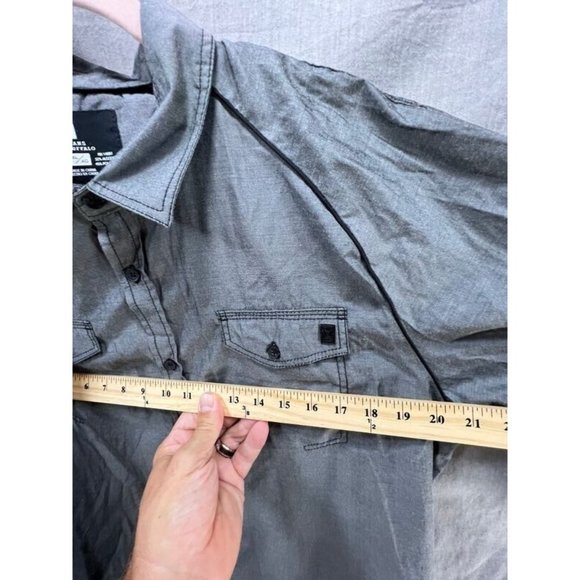Jeans By Buffalo Button Up Shirt Adult Extra Large Gray Long Sleeve Casual Mens. - Picture 7 of 9